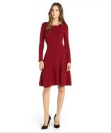 Hayden burgundy flared cashmere sweater dress