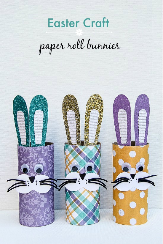 Easter Crafts: Paper Roll Bunnies