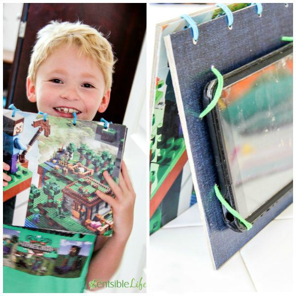 How to make a DIY Minecraft Lego iPad stand and cover for kids