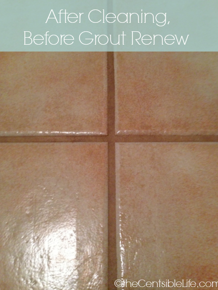 After cleaning, before Grout Renew